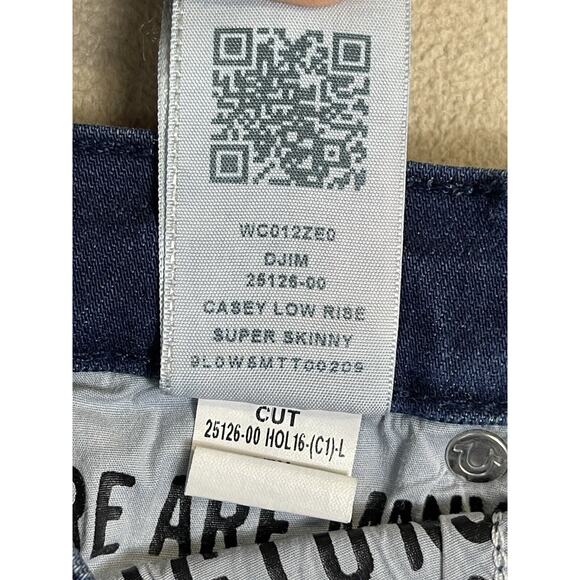 True Religion Jeans Womens 25 Blue Casey Low Rise Super Skinny Denim - Picture 9 of 13